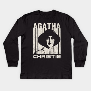 Agatha Christie // Retro Style Design Kids Long Sleeve T-Shirt